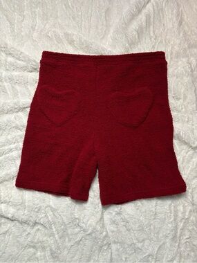 New Yitty Pet Me High Waist Heart Pocket Red Fuzzy Shorts Size Medium NWT Lizzo